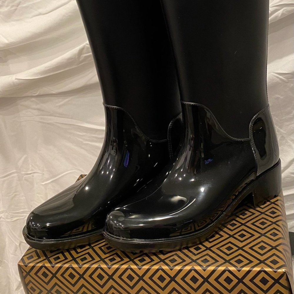 Sam Edelman Bonded Leather US 6, Sydney style Womens tall rain boots